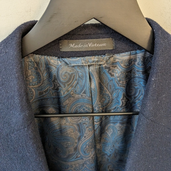 Lauren Ralph Lauren Navy Blue Wool Silk Cashmere Blazer Jacket 44L - Picture 6 of 8